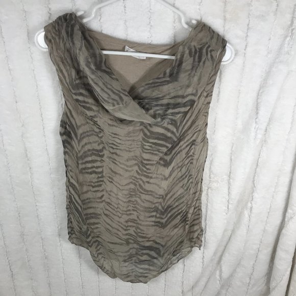 Dolce Ragazza XS Women's sleeveless cowl neck Silk Animal Print - Picture 1 of 8